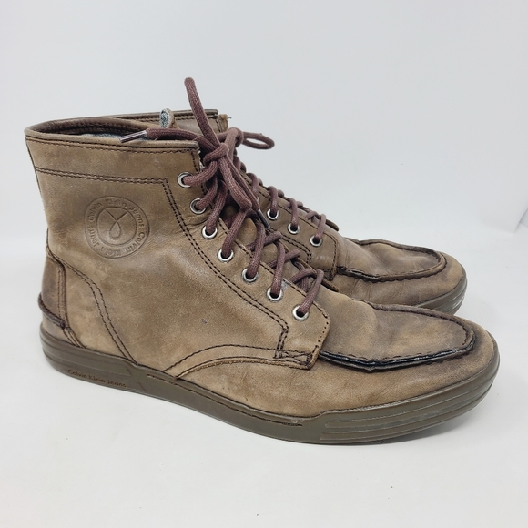 Calvin Klein Other - Calvin Klein Mens Brown Leather Ankle Hobo Boots S